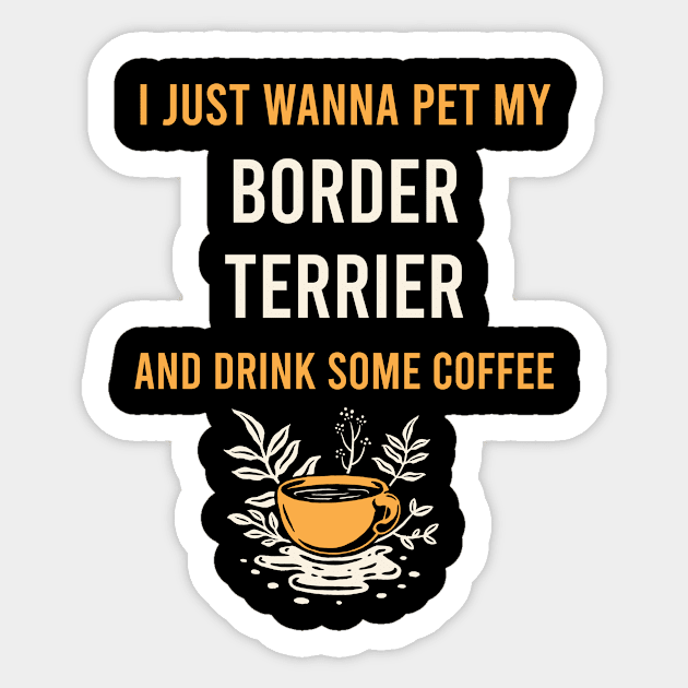 Border Terrier Dog Coffee Sticker by Hanh Tay